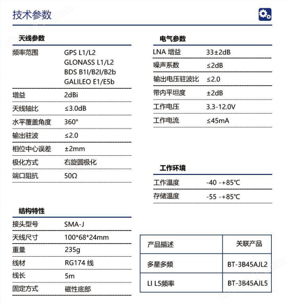 欧美在线这里只有精品 双频外置有源陶瓷L1+L2北斗高精度GNSS天线
